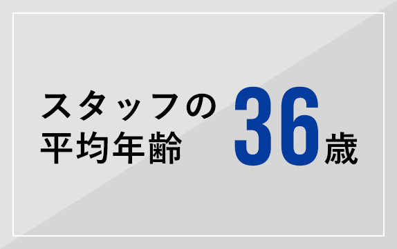 スタッフ平均年齢　36 歳